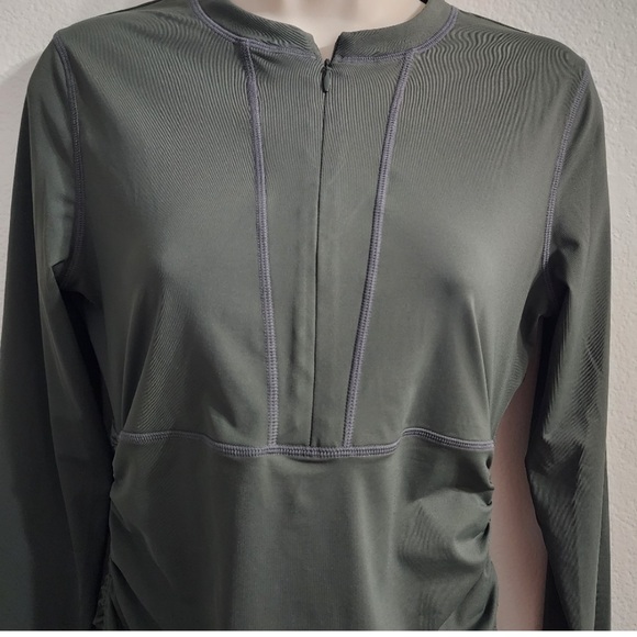SOLD ATHLETA Ruched Rashguard Green Size S - Picture 2 of 10